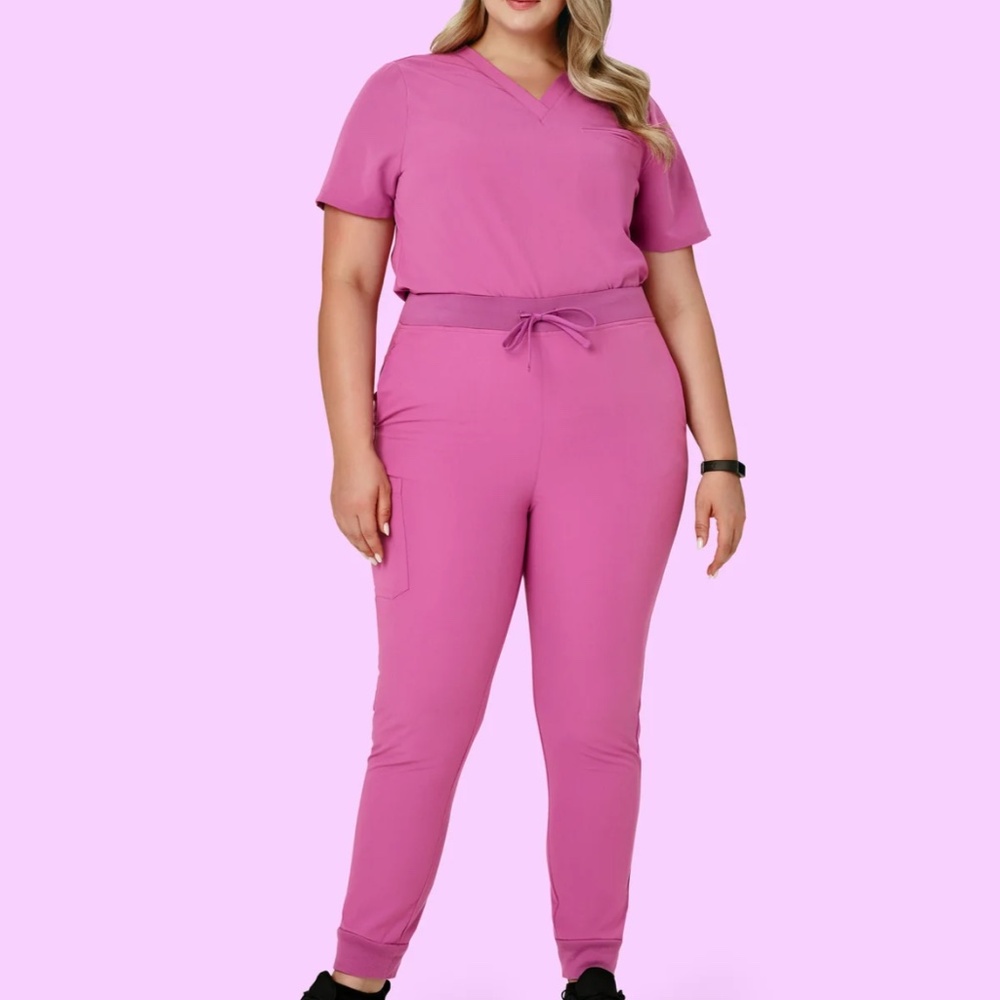 Women’s Pink Drawstring Jogger Scrub Pants